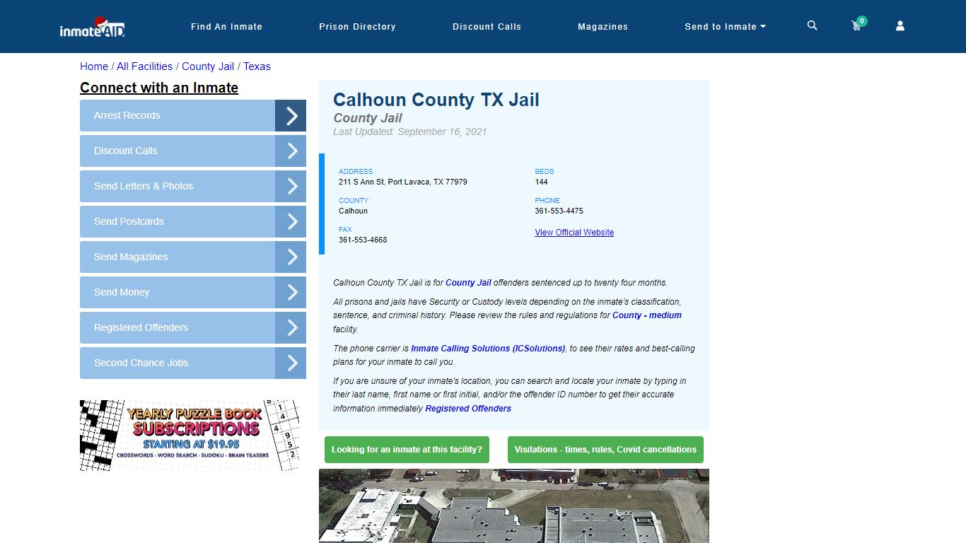 Calhoun County TX Jail - Inmate Locator - Port Lavaca, TX